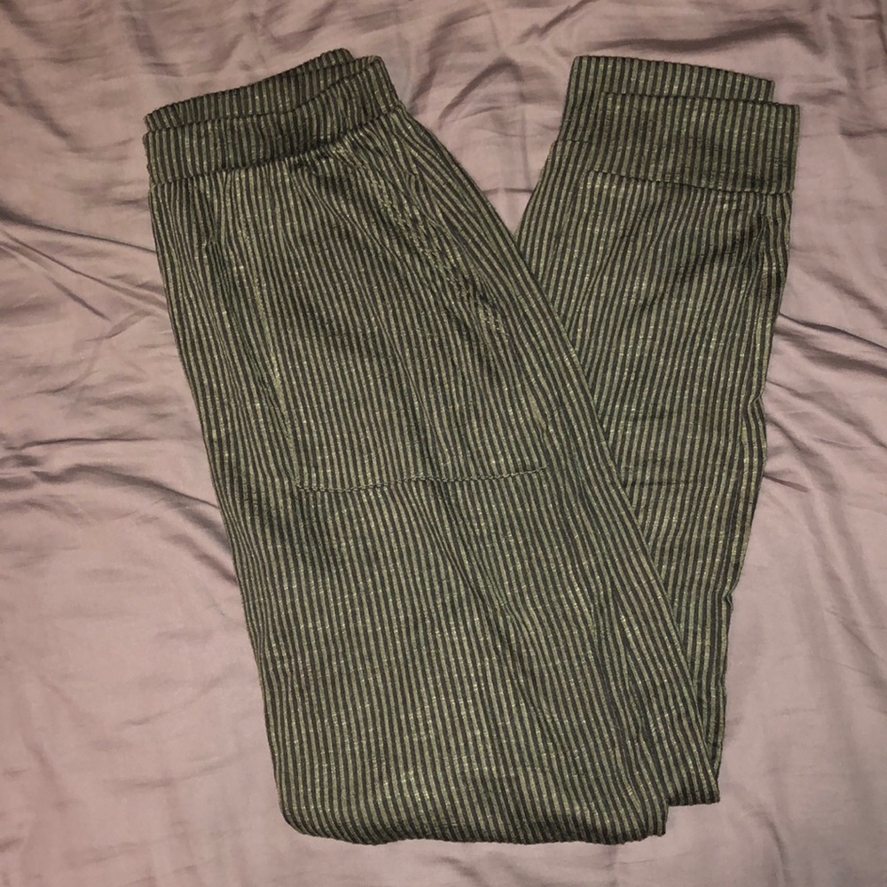 Black & Green Pinstripe Joggers